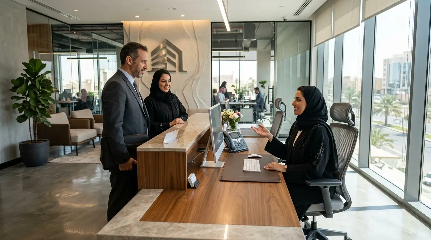 وظيفة موظفة استقبال في شركة مقاولات بالأحساء